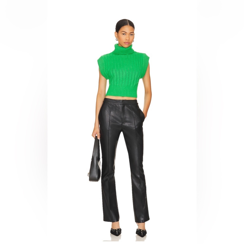 Line & Dot-Revolve Reina Faux Leather Pants- Black